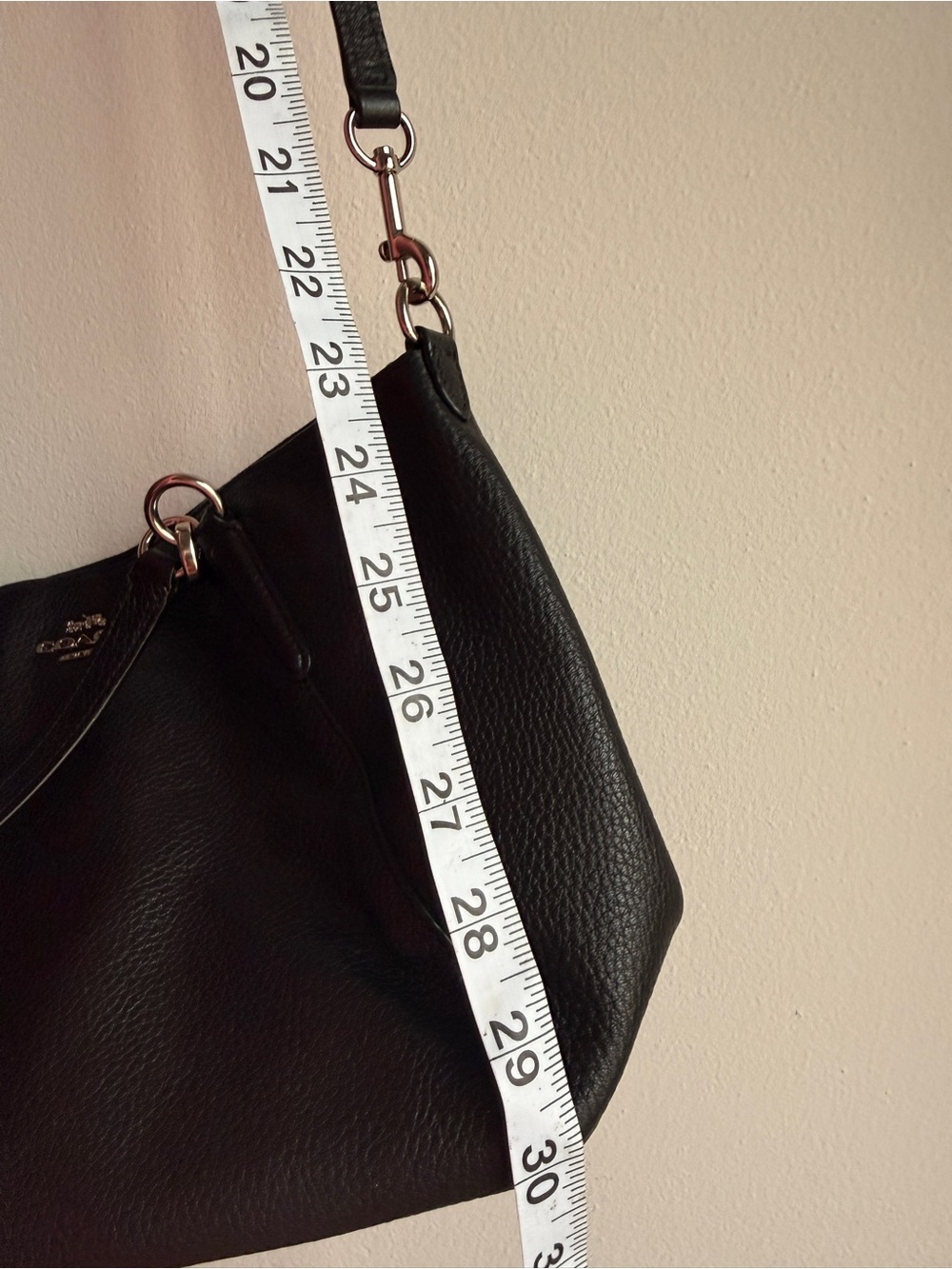 Coach Black Pebbled Leather Satchel Shoulder Bag Silver Hardware Crossbody COA - Picture 13 of 13